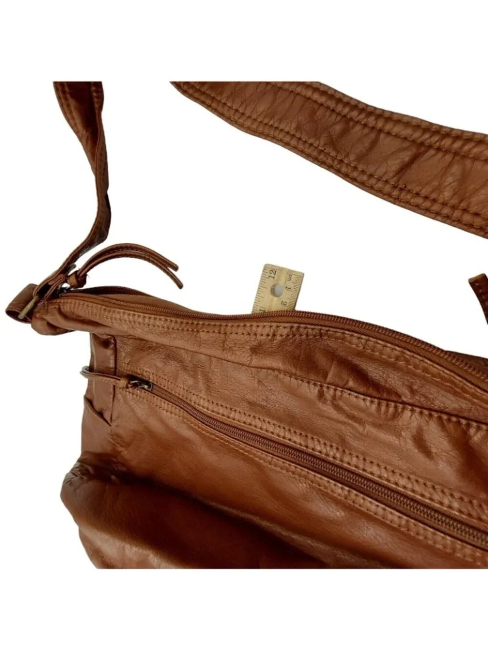 Gal Hobo Shoulder Bag Brown Faux Leather